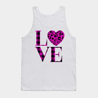 Love. Buffalo Plaid Design. Tank Top